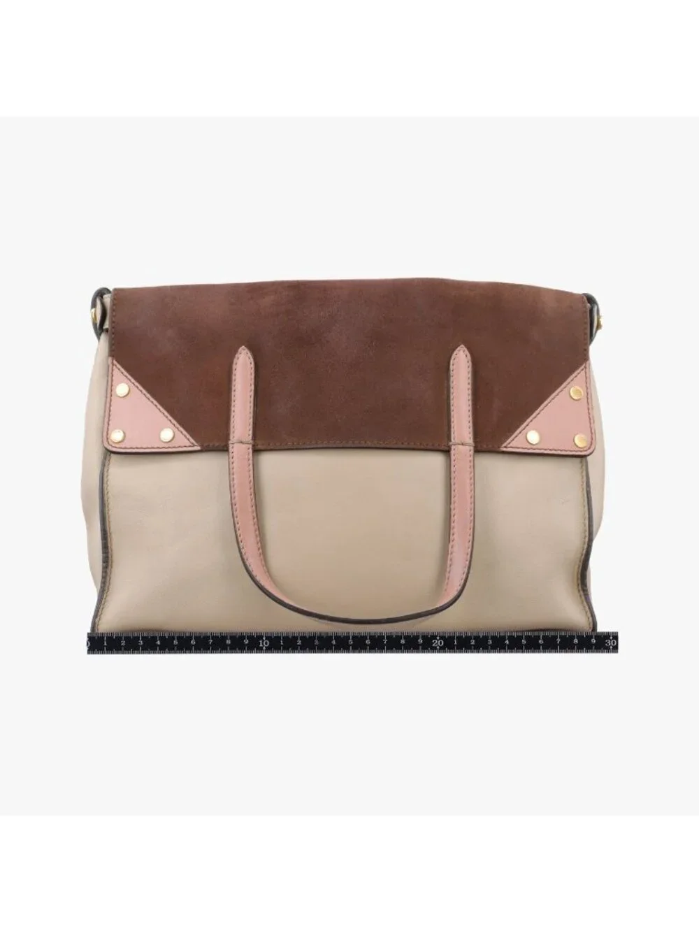 Fendi Flip Beige Pink Brown Leather Shoulder